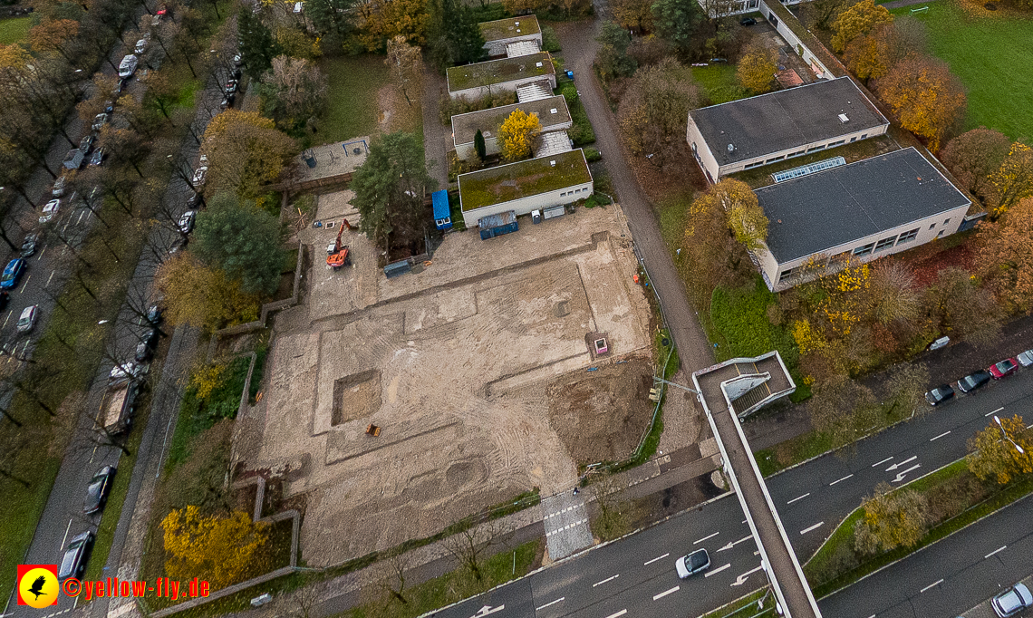 19.11.2022 - Luftbilder von der Baustelle an der Quiddestraße 'Haus für Kinder' in Neuperlach